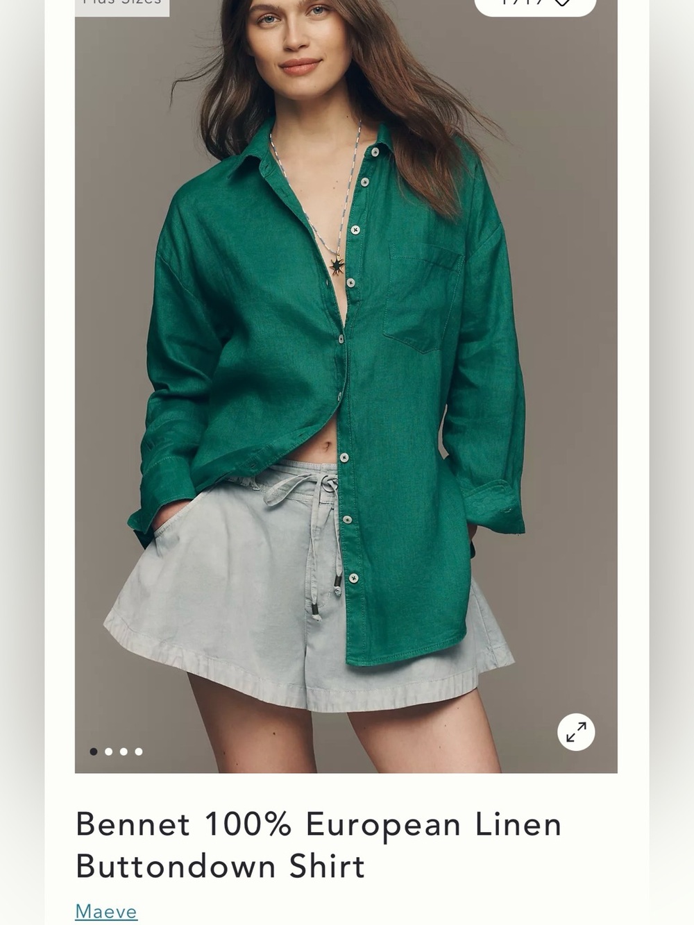 Maeve Teal Button-Down Shirt NWT